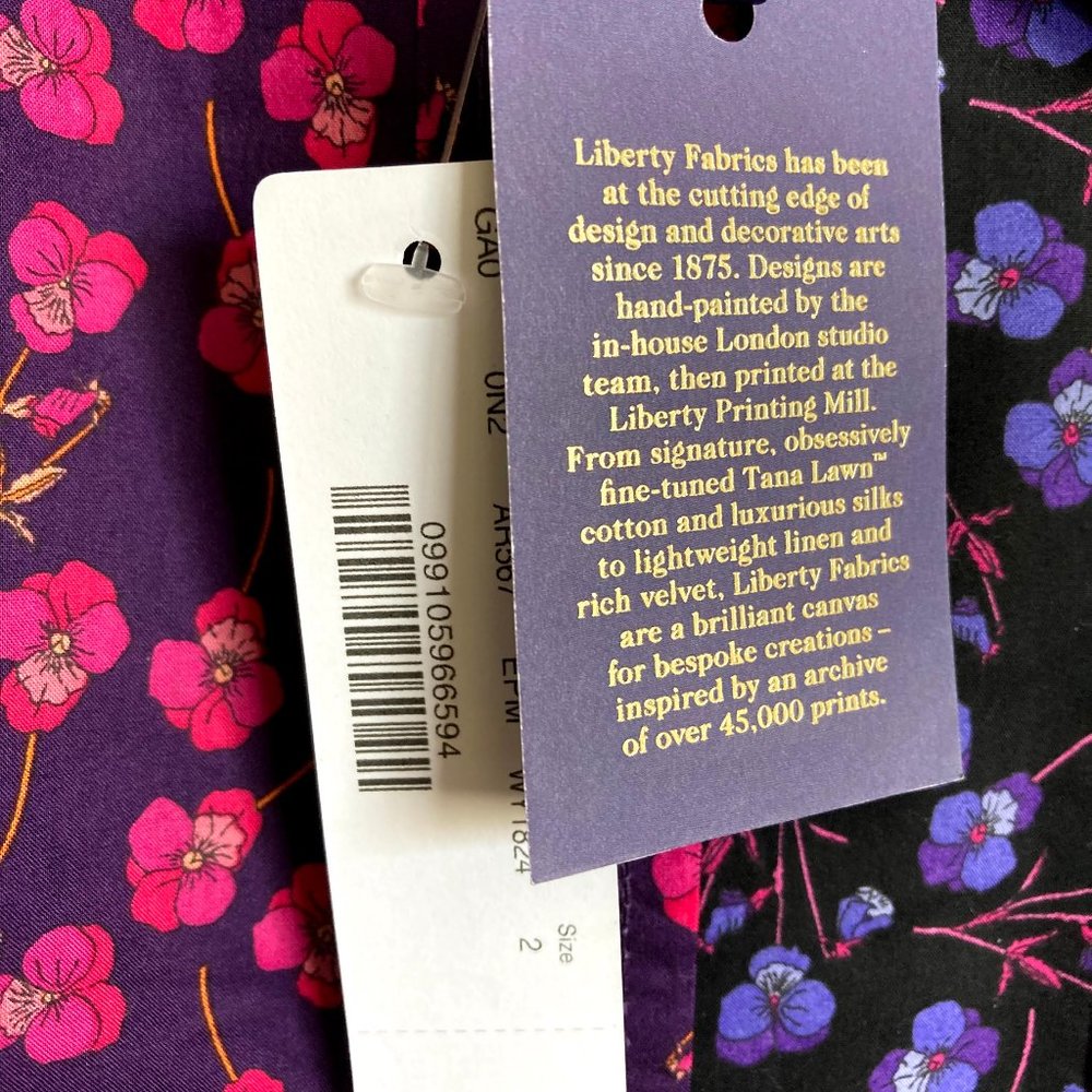 NEW J Crew Liberty Mixed Floral Perfect Shirt Eggplant Purple NWT 2 4 - Picture 6 of 11